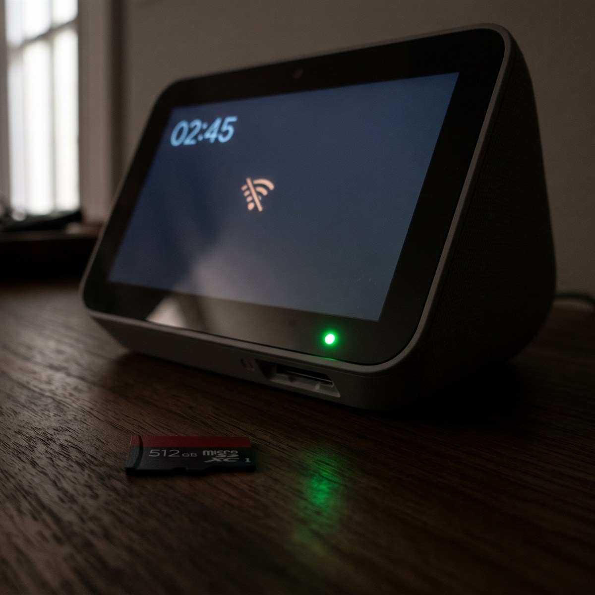 At 02:45 the Wi-Fi is down but the Home Hub keeps recording on the 512 GB card